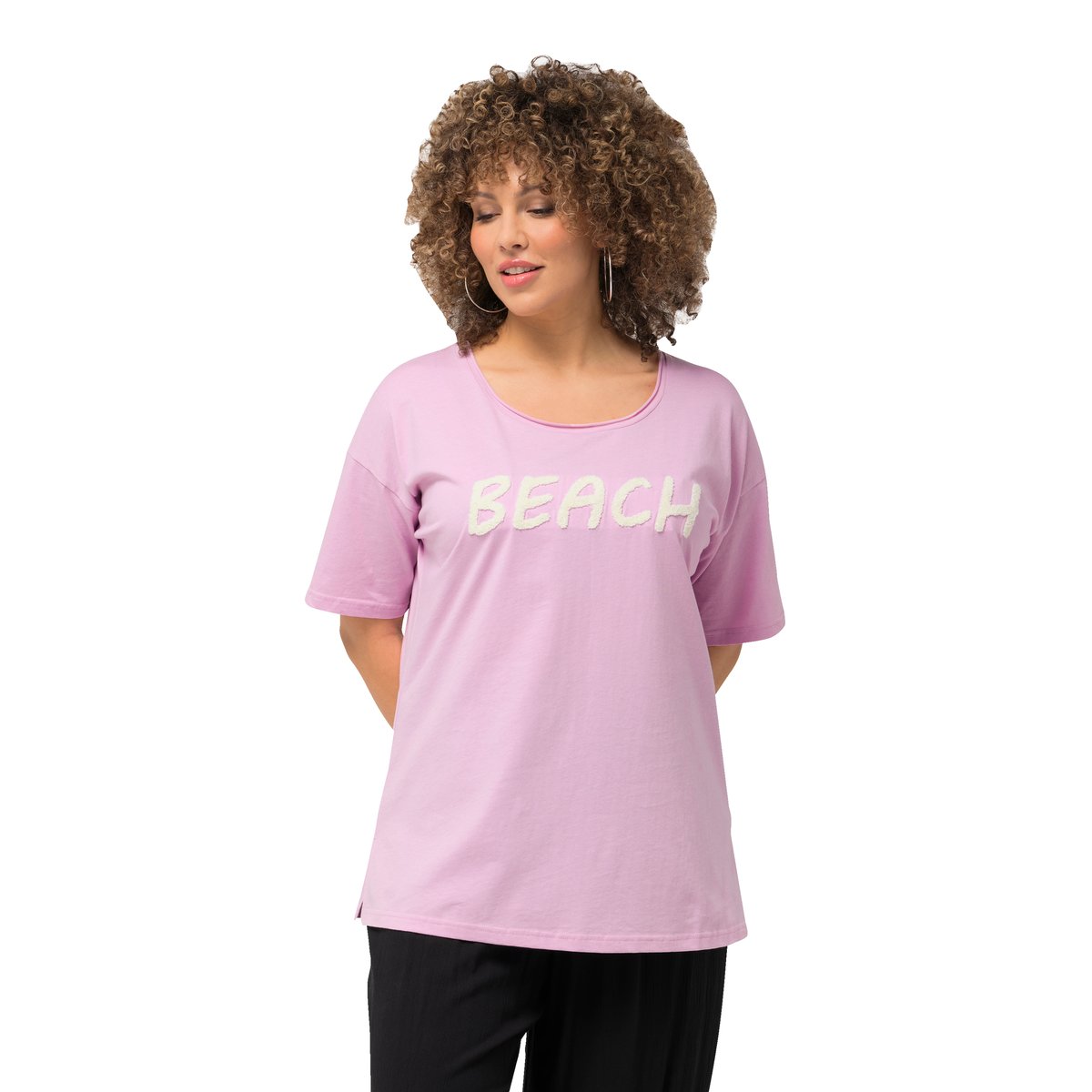 T-shirt à manches courtes. Coupe oversized violet clair, ULLA POPKEN