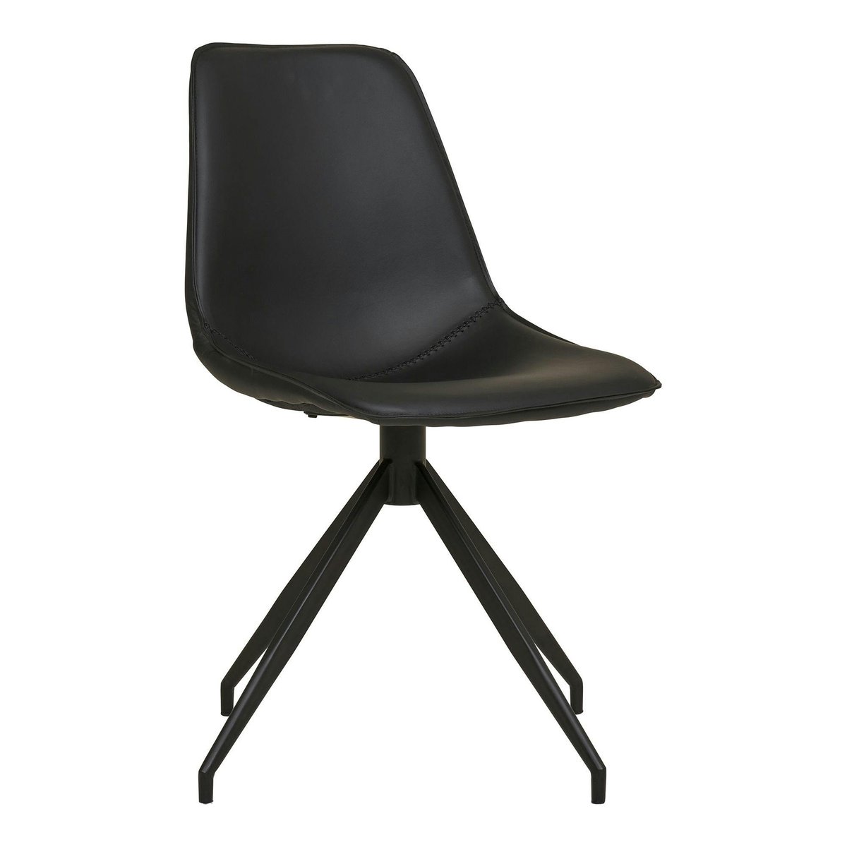 Chaise pivotante avec couture (lot de 2) AMSTERDAM noir, PIER IMPORT