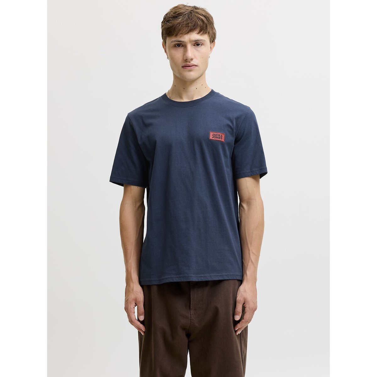 T-shirt manches courtes, col rond, Rush bleu marine, JACK & JONES