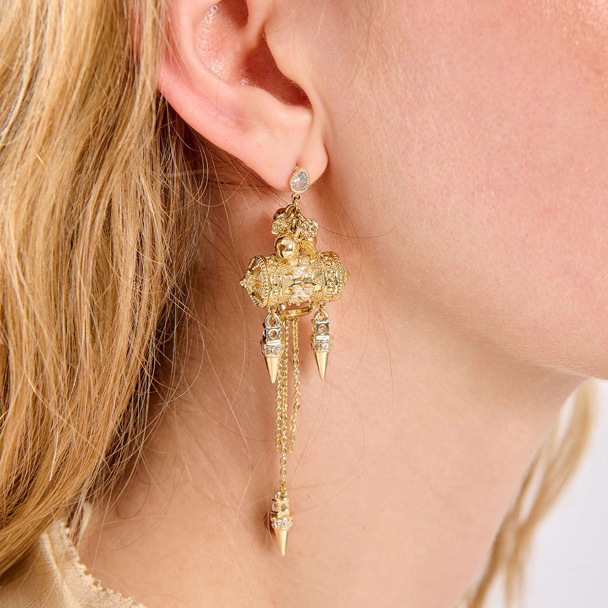 Boucles d'oreilles pendantes avec chaînes MALYA doré, HIPANEMA