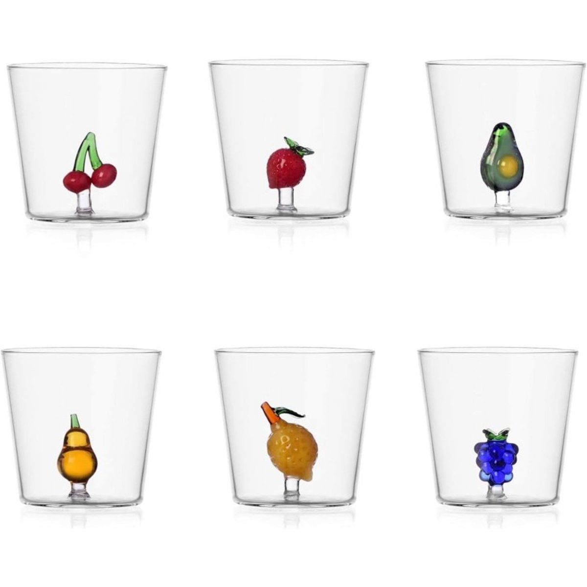 Verres à eau fruits  FRUITS AND FLOWERS set de 6 multicolore, ICHENDORF