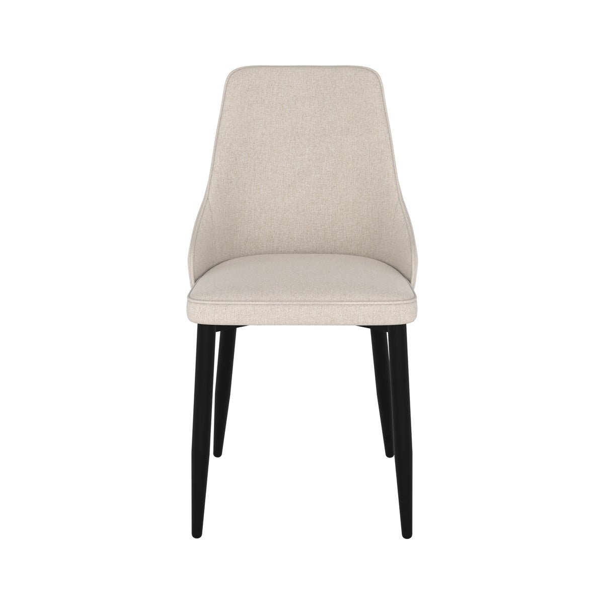 Lot de 2 chaises en tissu et pieds en métal - PIPO beige, MAISON PAVANE