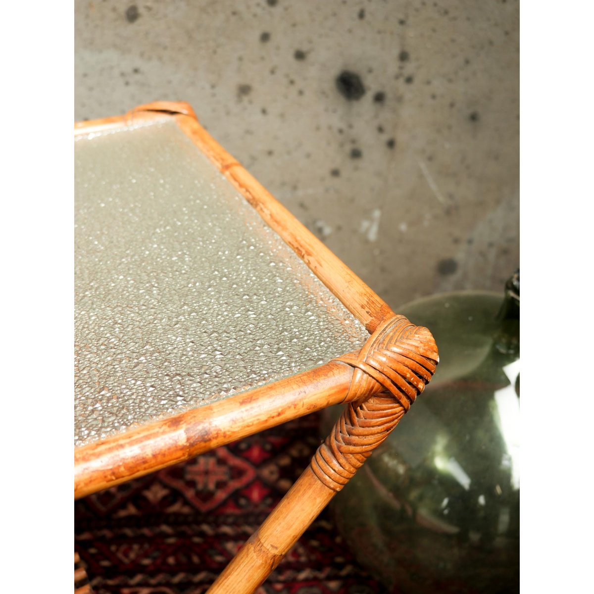 Table basse en rotin Léonie N°982 - Bon état marron, DEBONGOUT