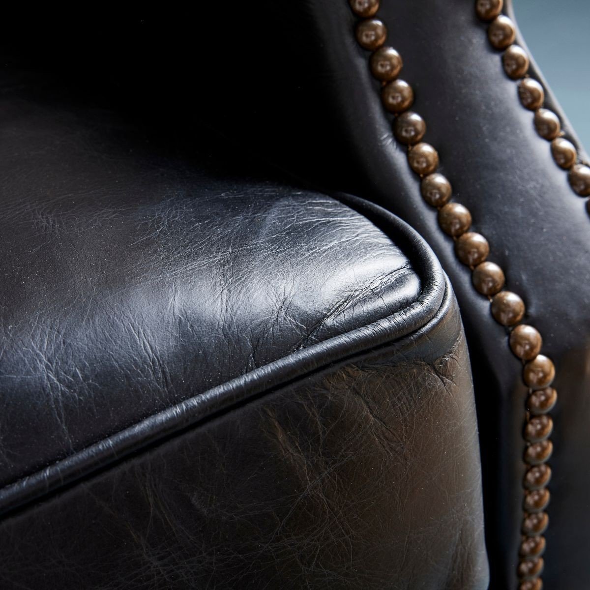 Fauteuil en cuir L73 cm - KANSAS noir, CALICOSY