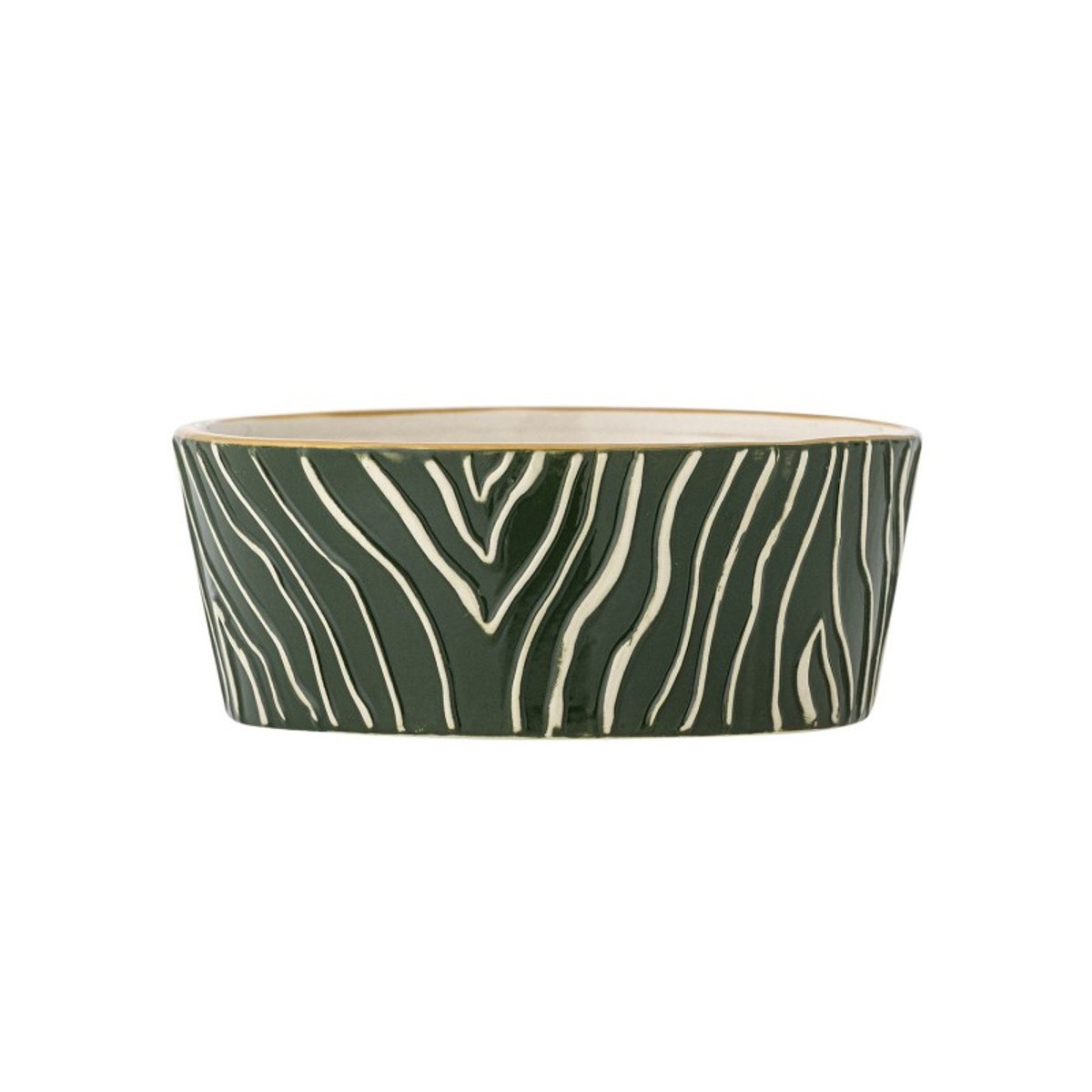 Bol grès motif peint WOODSBY set de 4 vert, BLOOMINGVILLE