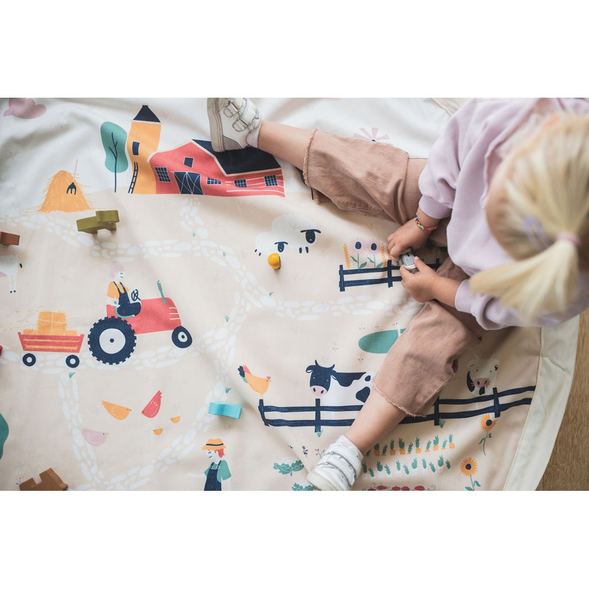 play&go - tapis de jeu & sac à jouets - farm multicolor, PLAY ET GO