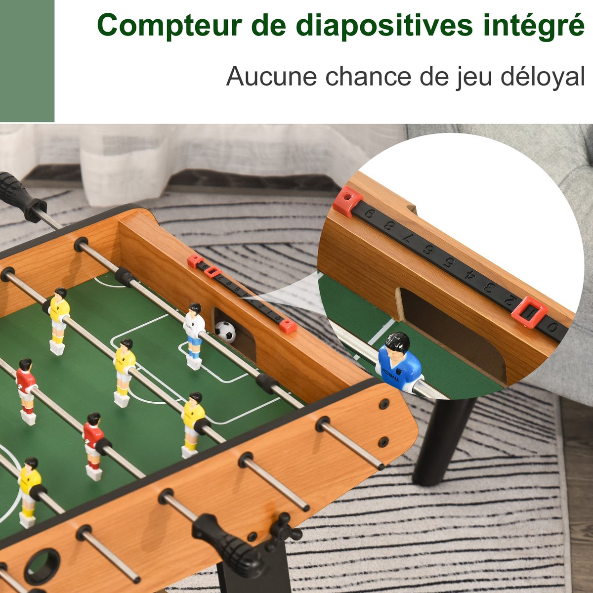 Mini Table Football Bois Marron marron, HOMCOM