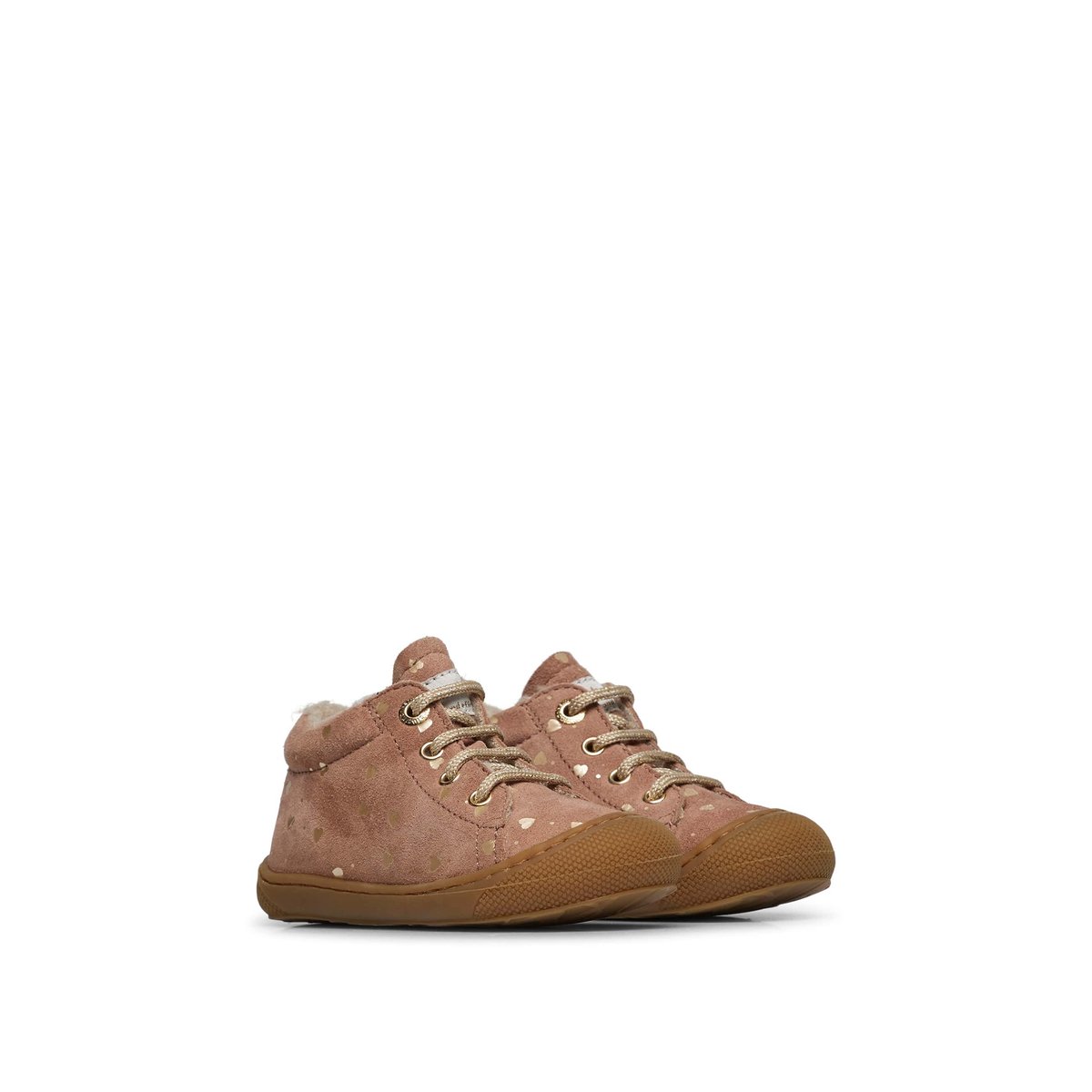 Chaussures premiers pas en suède COCOON rose poudré, NATURINO