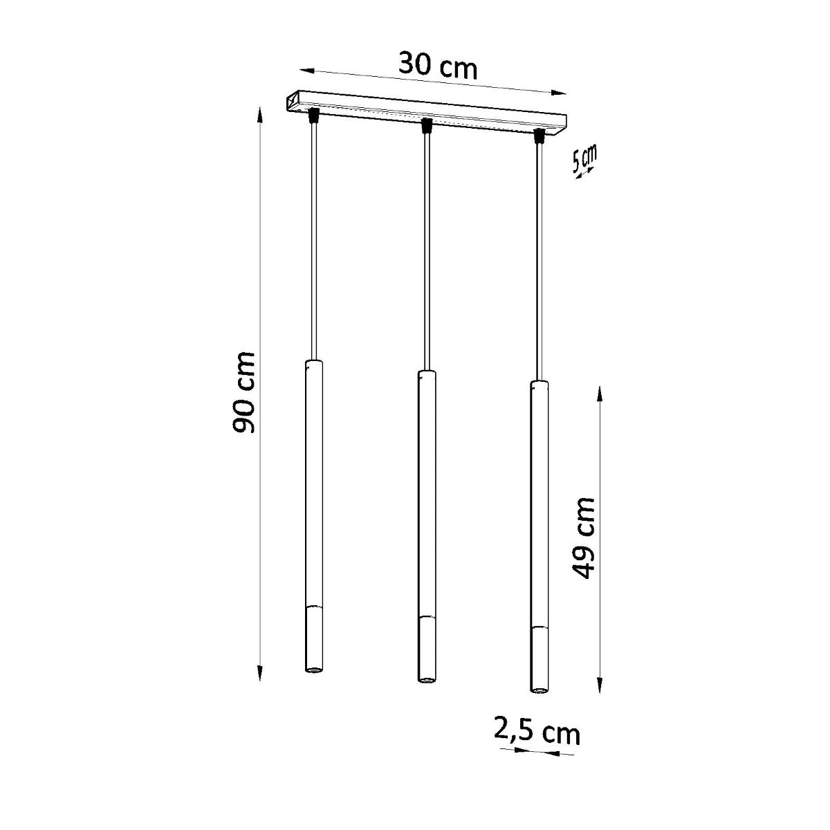 Suspension Acier Noir/Chromé G9 3 Mozaica Line noir, EDEN