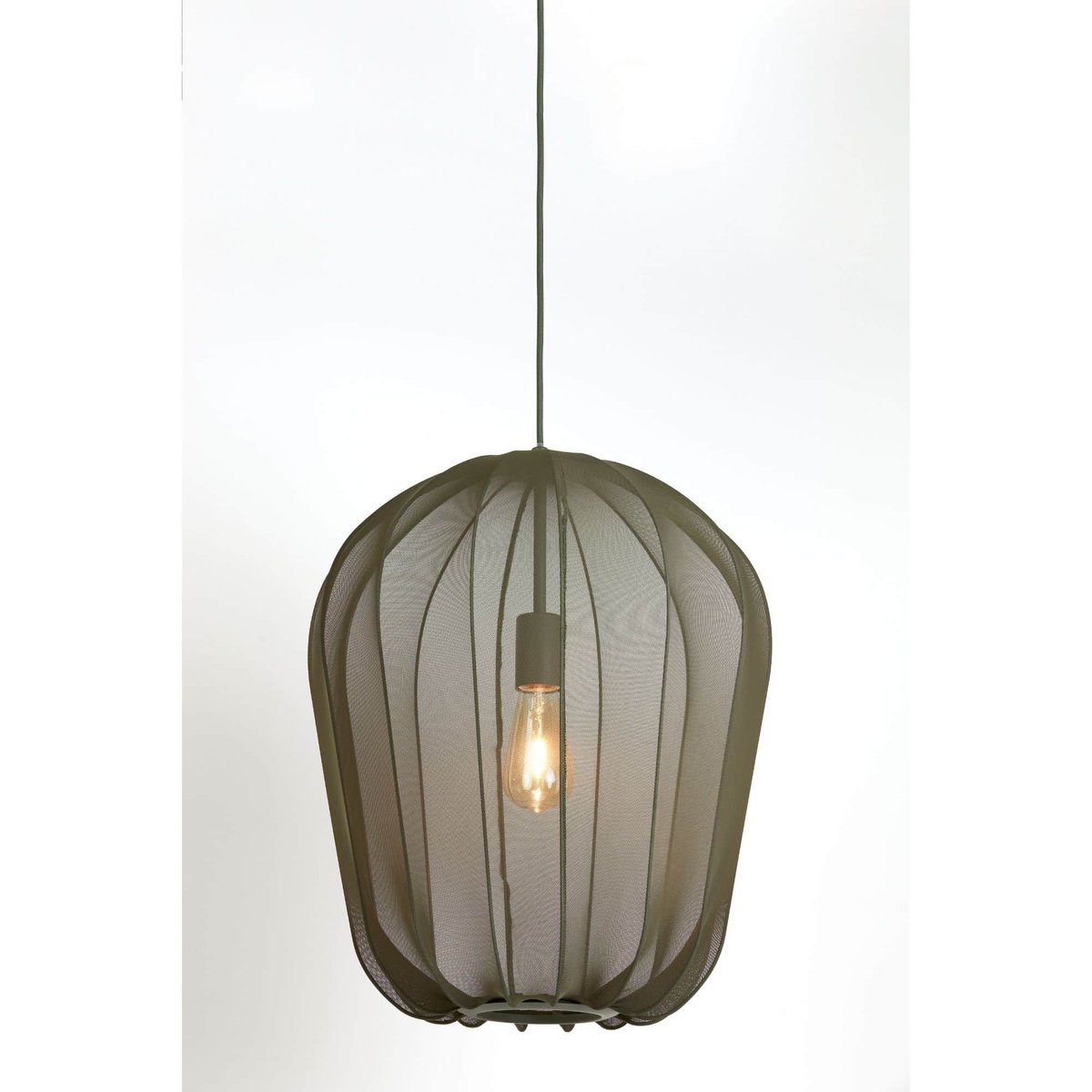 Lampe Suspendue Textiles PLUMERIA vert mousse, LIGHT & LIVING 
