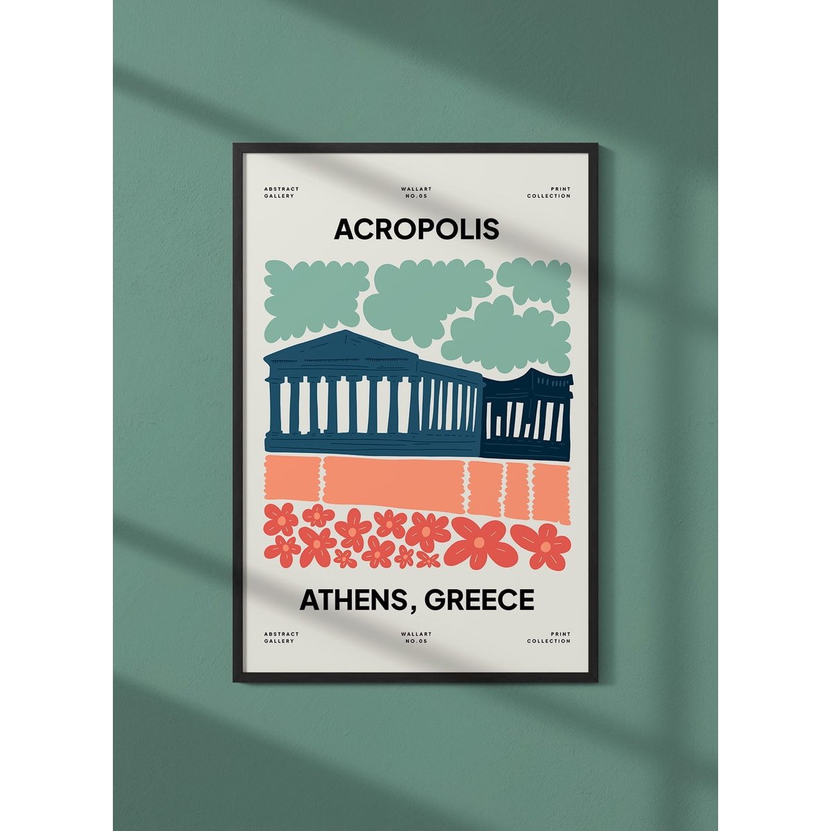 Affiche Grèce Acropolis blanc, L'AFFICHERIE