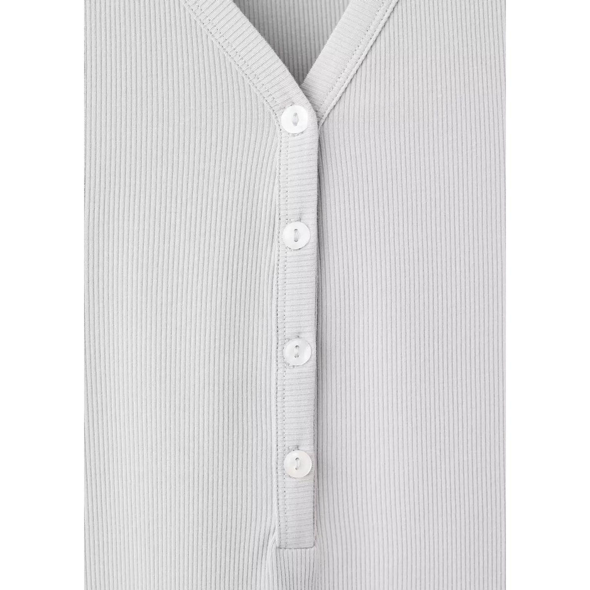 Chemise de nuit en coton et viscose à encolure en V gris, MANGO
