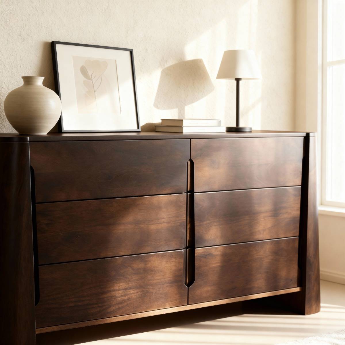 Commode en bois de manguier LIRIEL bois foncé, MADE IN MEUBLES
