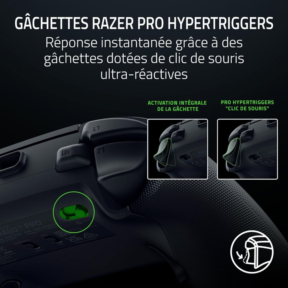 Manette Raiju V3 Pro Noir couleur unique, RAZER