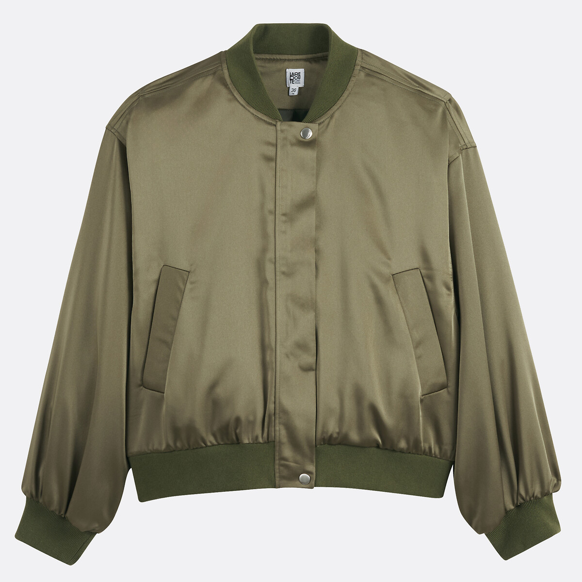 Short Jacket with Press Stud Fastening For Mid-Season khaki, LA REDOUTE COLLECTIONS