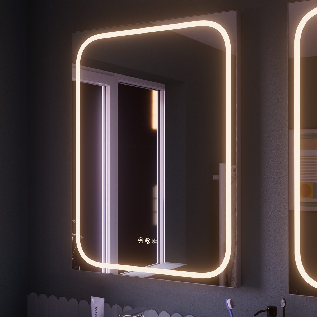 Miroir LED, REMIX gris, SENSEA