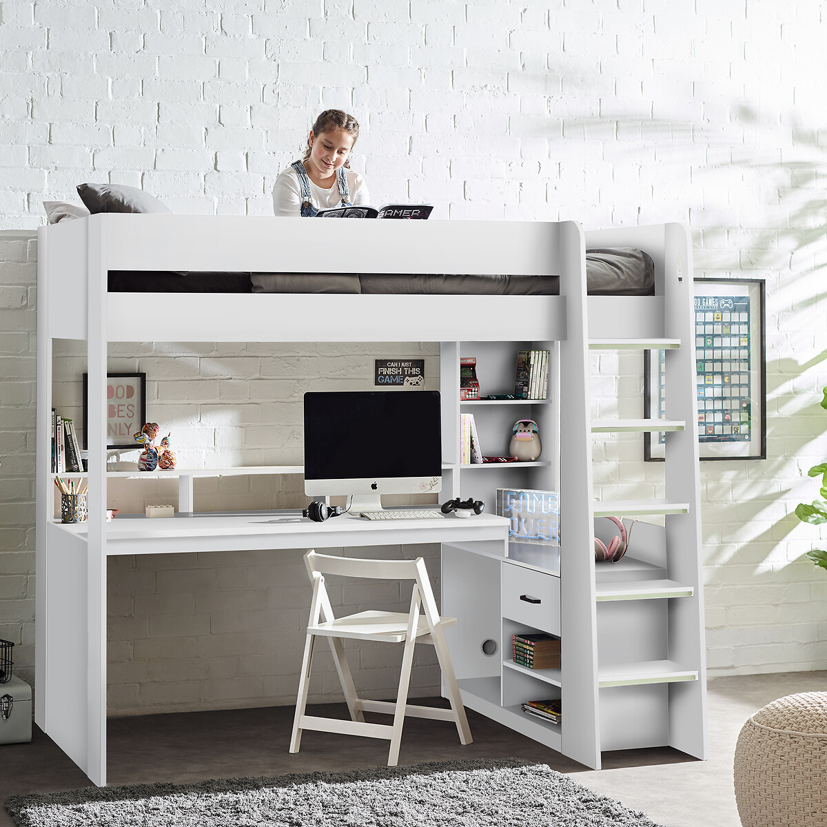 Harley High Sleeper Bed white, SO'HOME