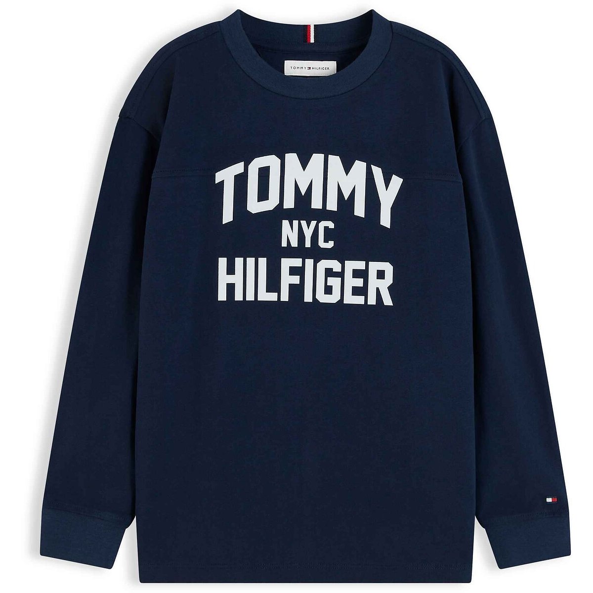 T-shirt manches longues, col rond bleu marine, TOMMY HILFIGER