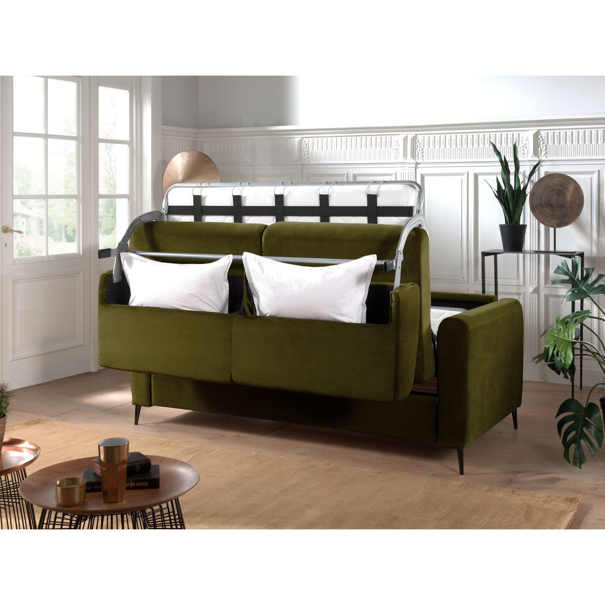 Lit - OWEN vert olive, BEST MOBILIER