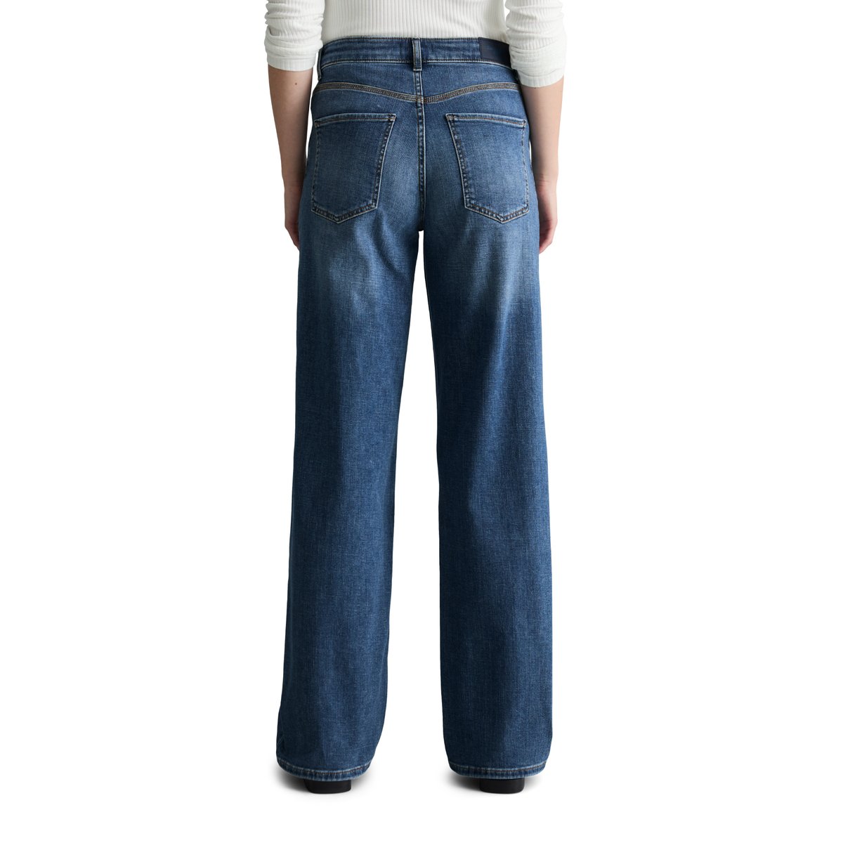 Jeans modèle Tomke large en coton organique stretch doux bleu moyen, MARC O’POLO DENIM
