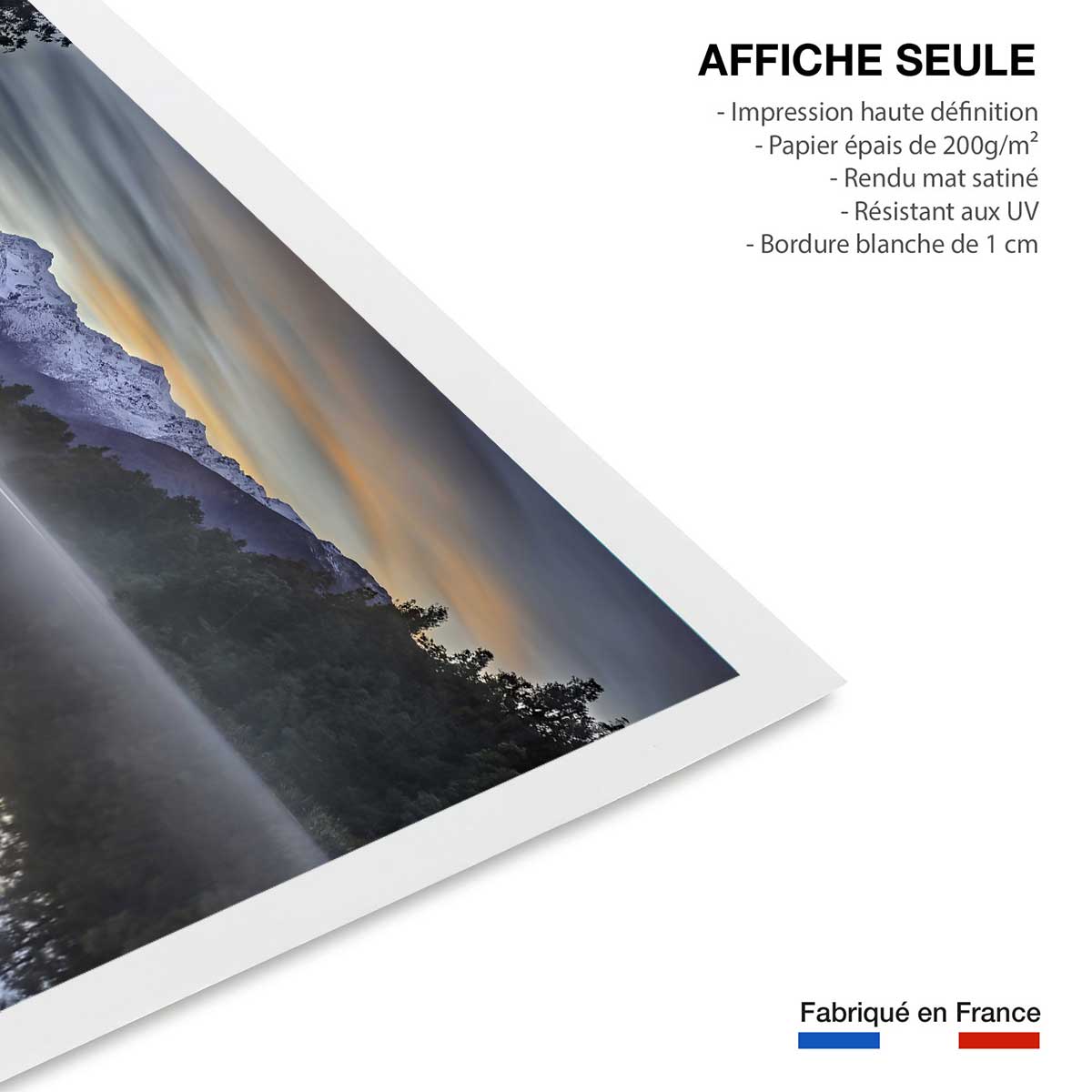 Affiche paysage matin enneigé affiche seule, HEXOA