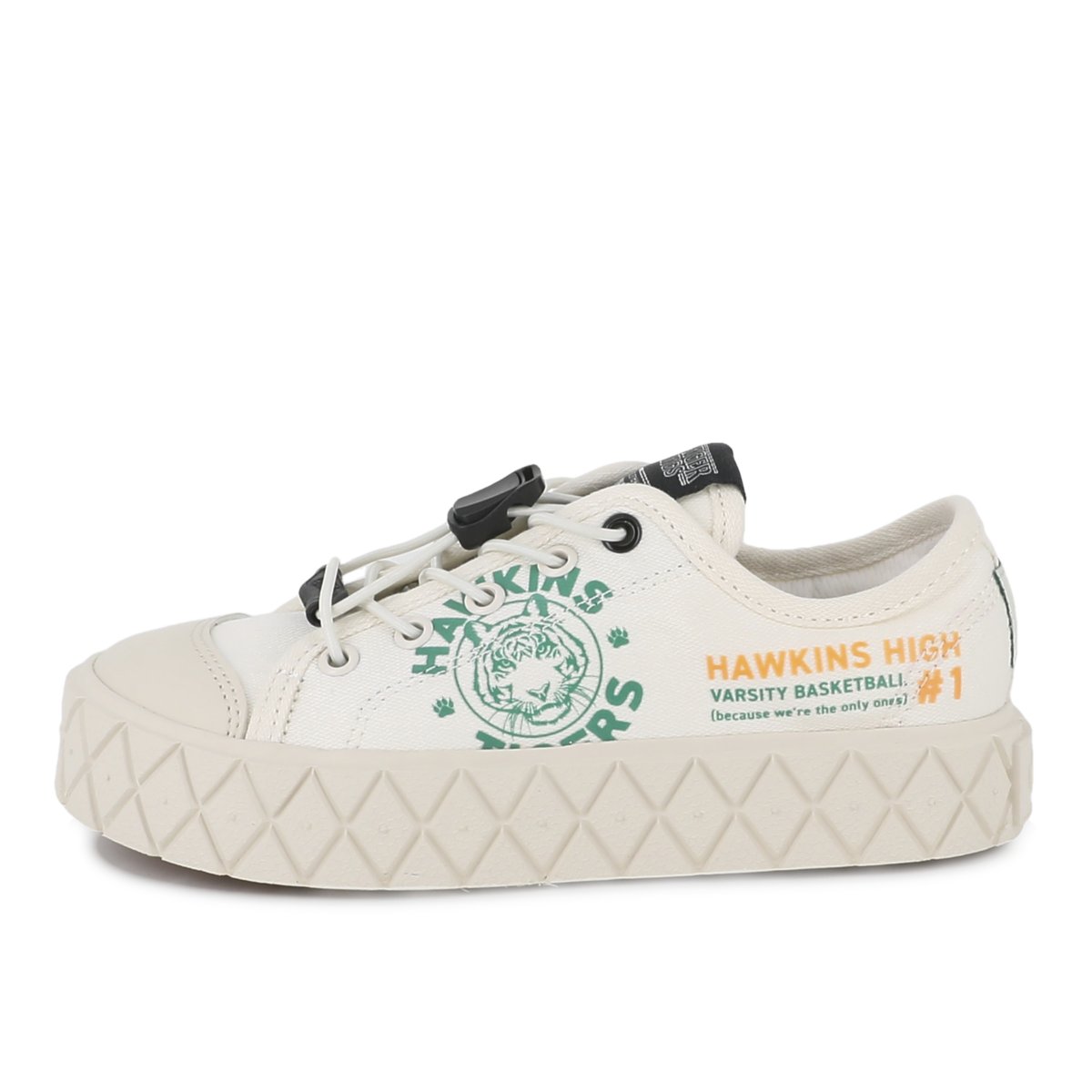 Baskets montantes en coton PALLA ACE TIGERS K blanc-cream white, PALLADIUM