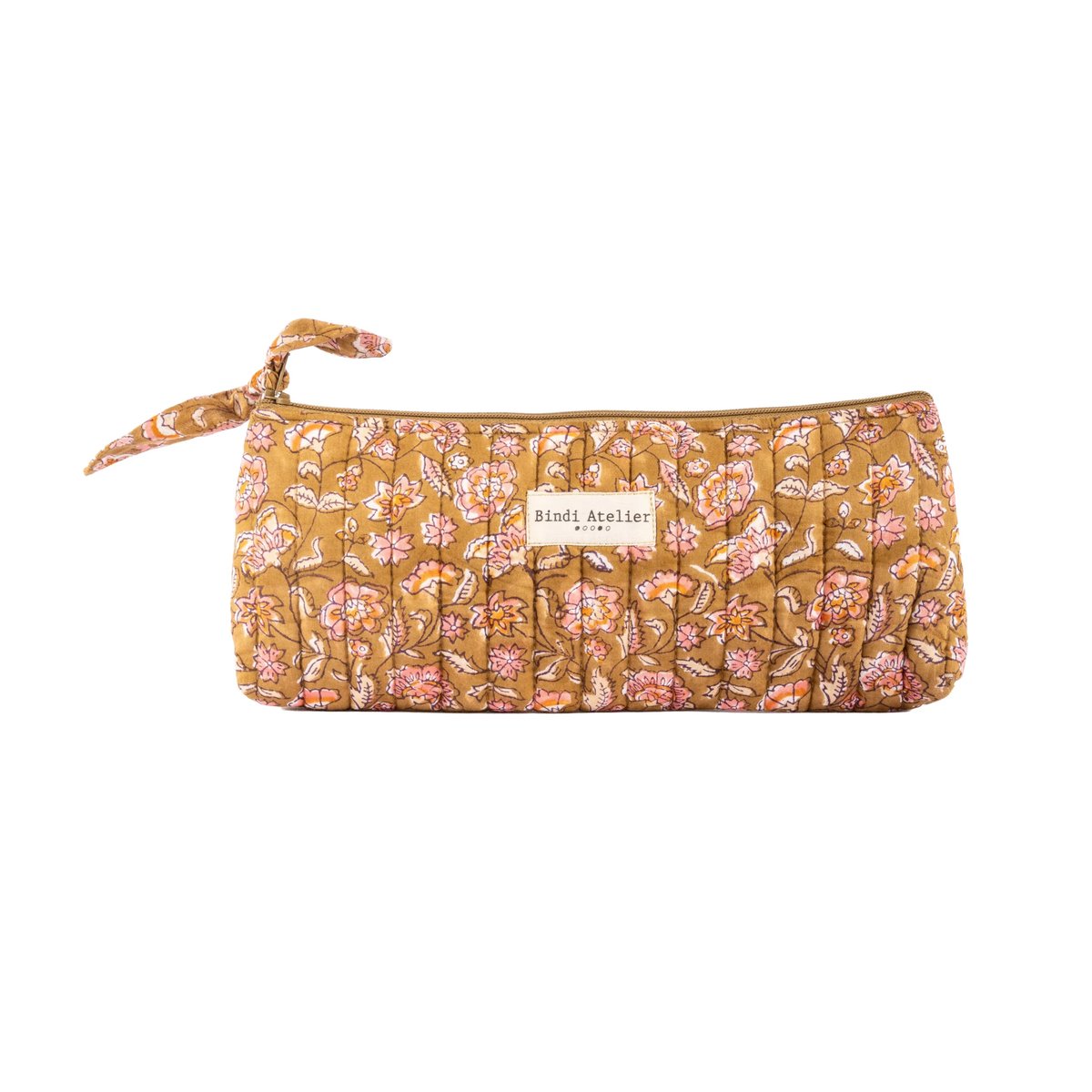 Trousse écolier en coton matelassé vert khaki, BINDI ATELIER