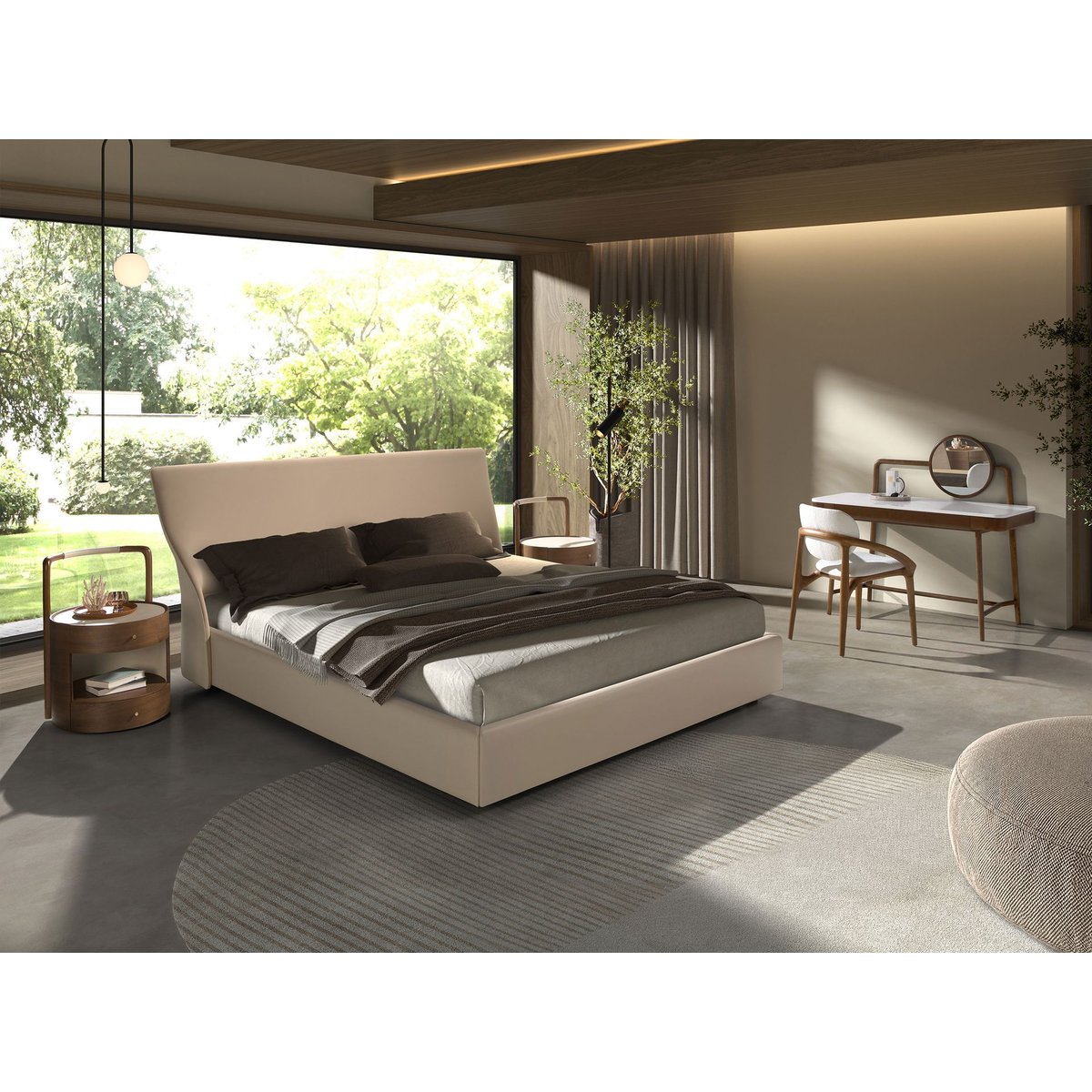 Chaise en tissu blanc cassé | noyer, ANGEL CERDA