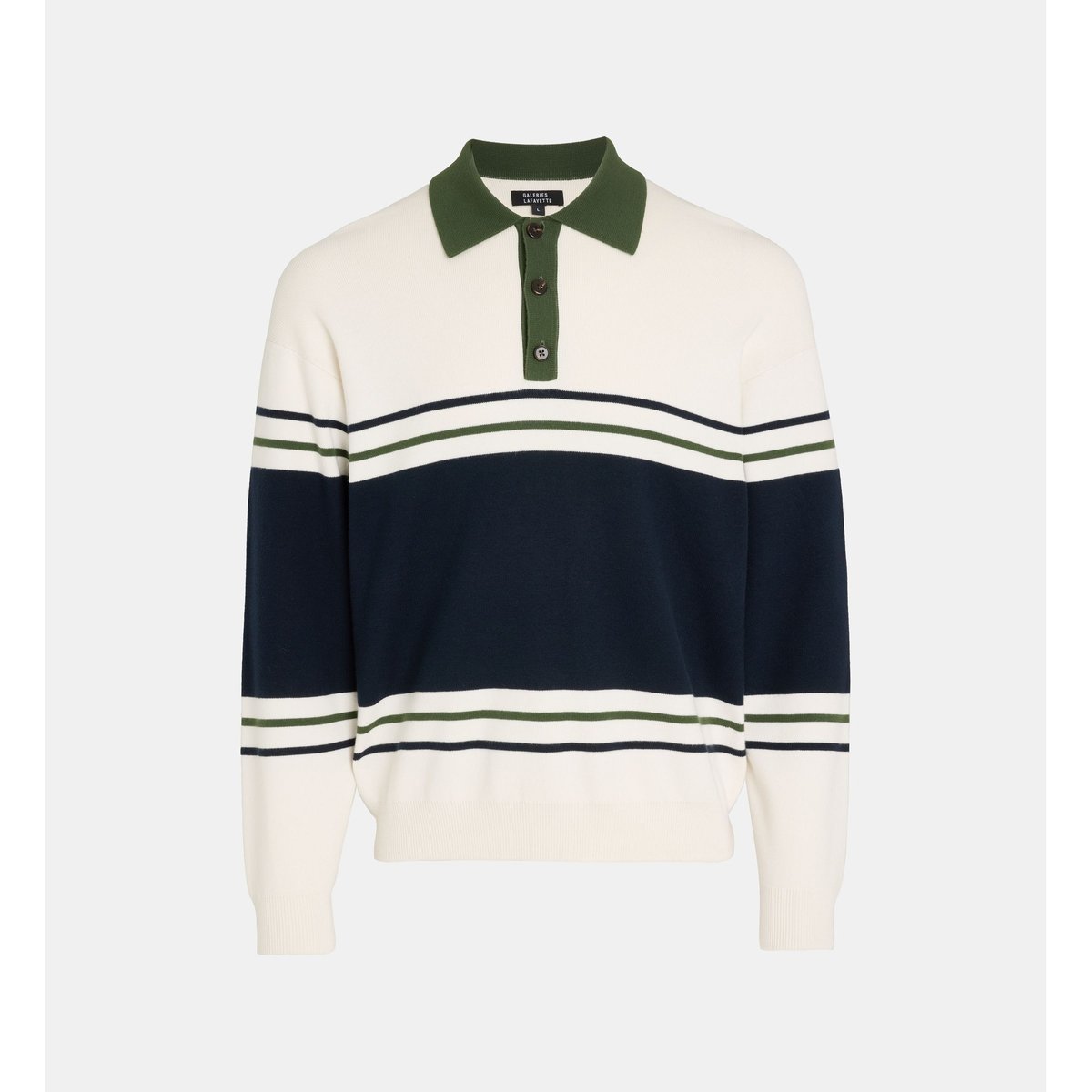 Pull sugby écru et bleu, GALERIES LAFAYETTE
