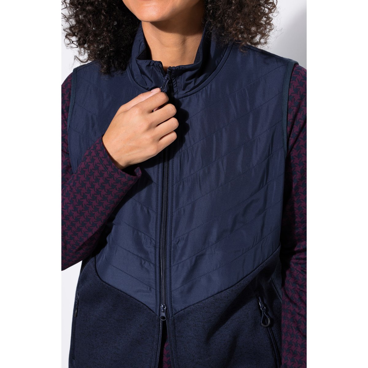 Gilet hybride, polaire bouclée marine, ULLA POPKEN