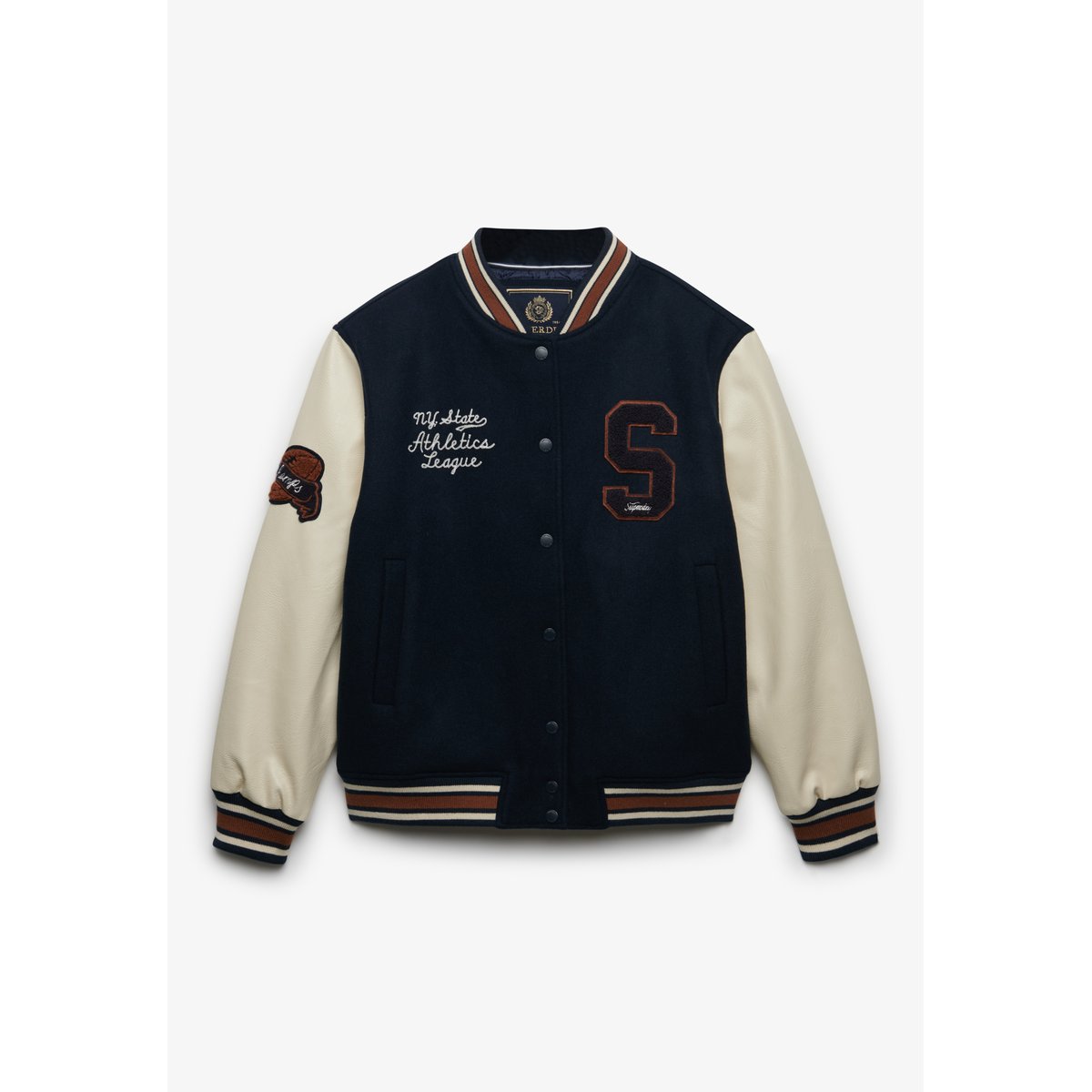 Bomber Varsity à Écussons bleu marine éclipse, SUPERDRY