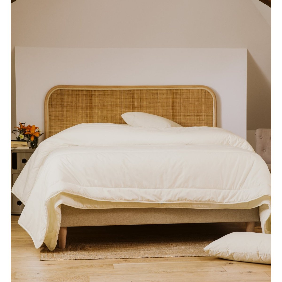 Couette Adulte Enveloppe Coton Bio 4 saisons MAUI couleur unique, KADOLIS