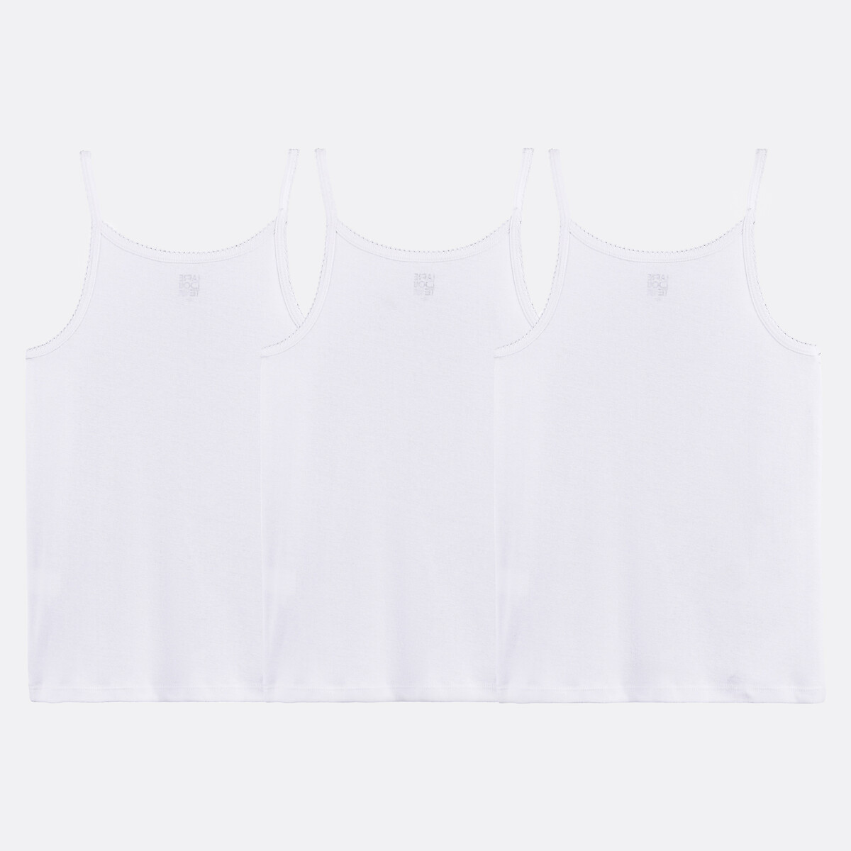 Lot de 3 débardeurs à fines bretelles blanc + blanc + blanc, LA REDOUTE COLLECTIONS
