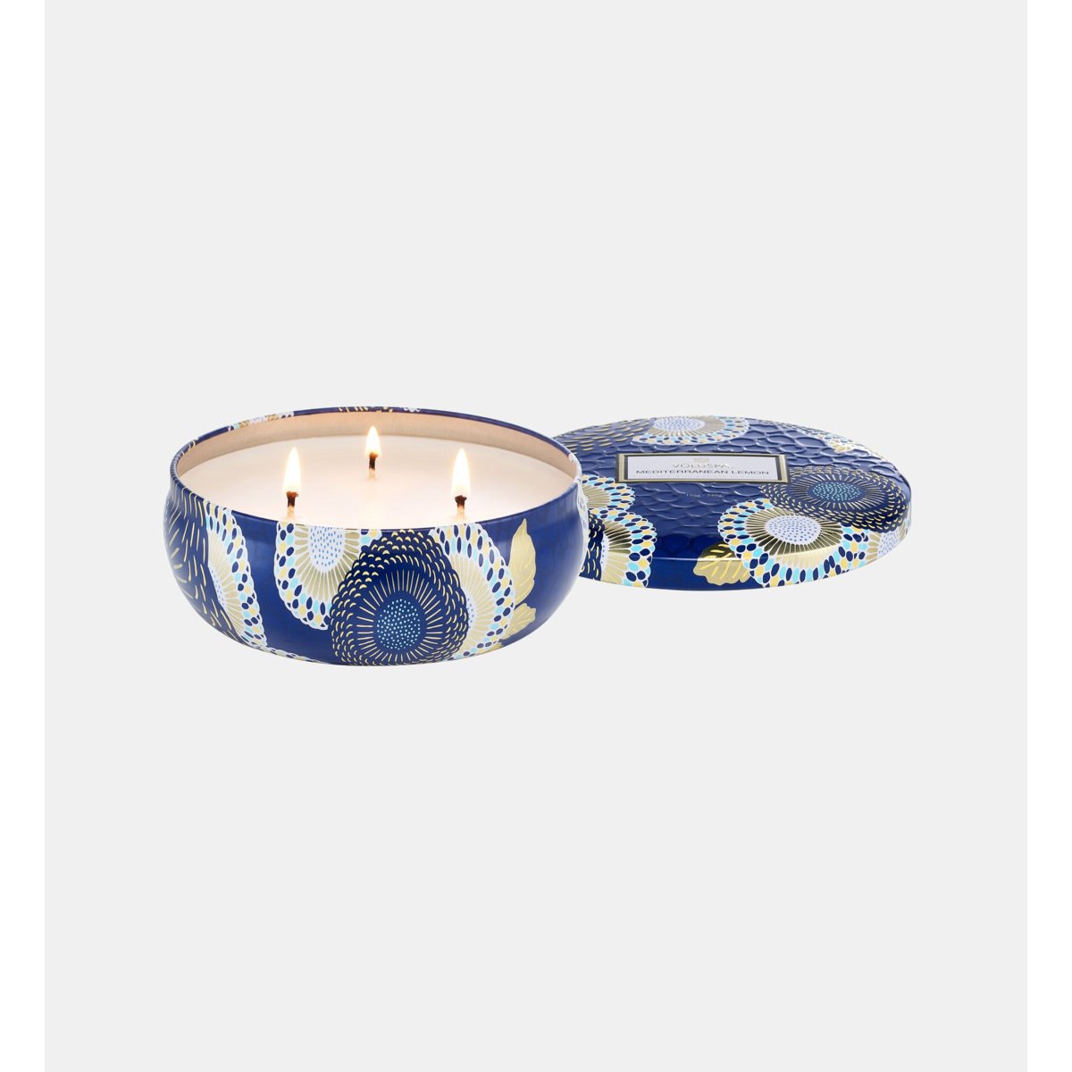 Bougie parfumée mediterranean lemon 340 g bleu, VOLUSPA