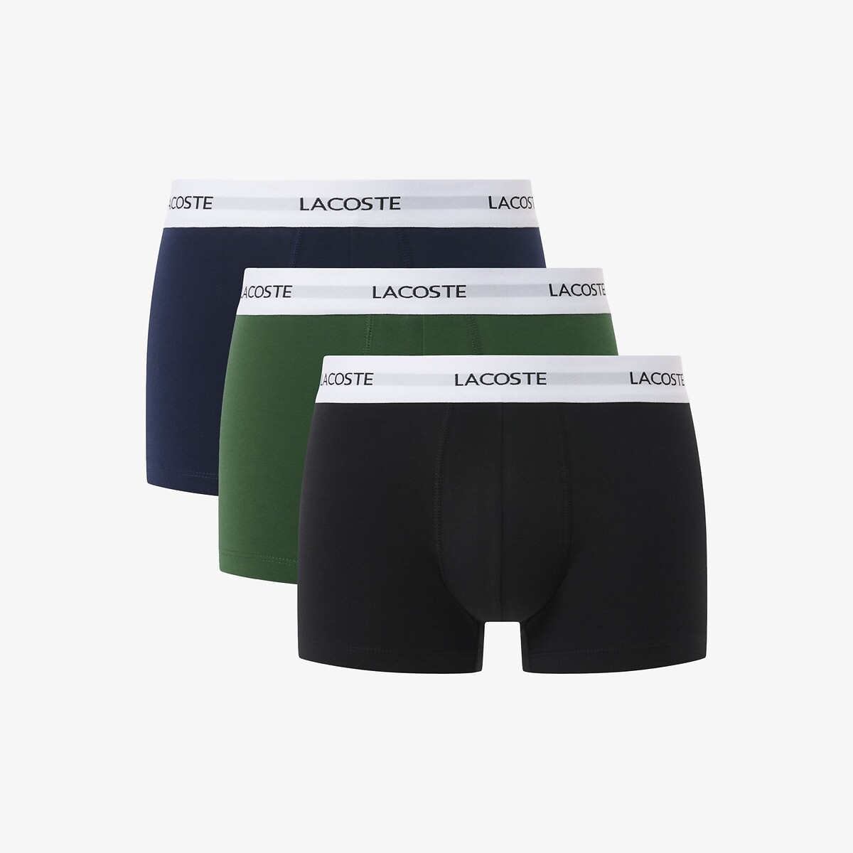 Lot de 3 boxers courts coton stretch noir-ein, LACOSTE
