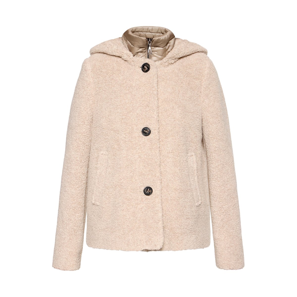 Veste en laine à capuche light sand, GIL BRET