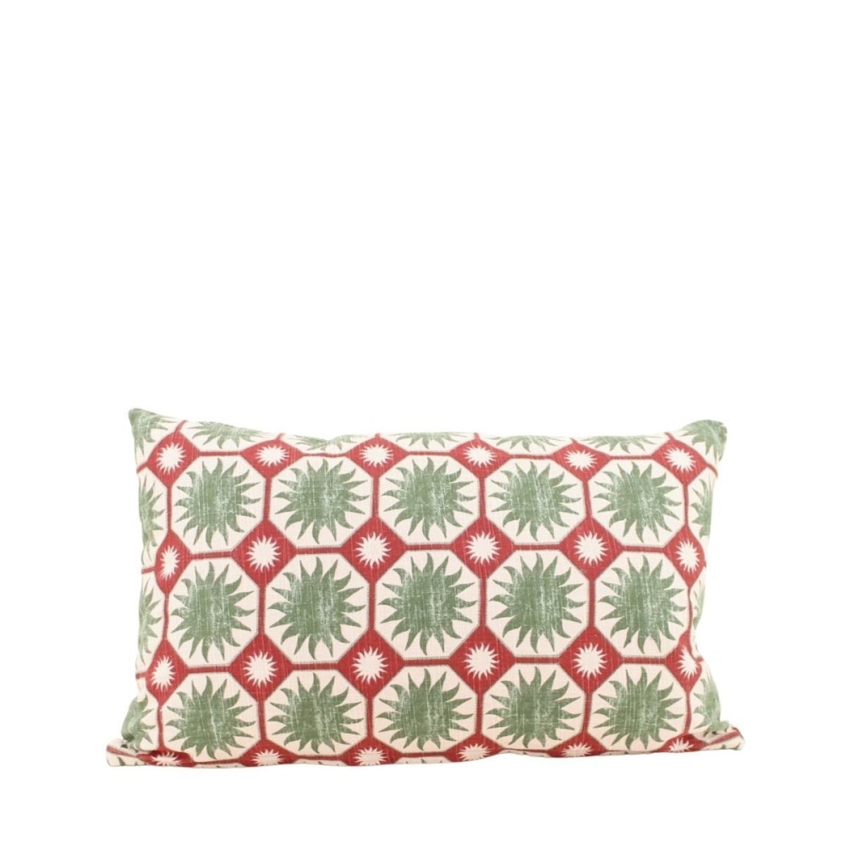 Coussin en coton imprimé soleil 30x50cm vert, ORNAMI