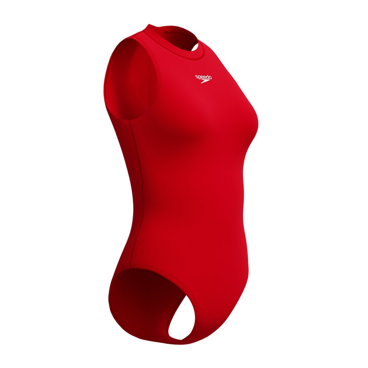 Maillot de bain 1 pièce uni à col ras-du-cou et fermeture éclair arrière HYDRASUIT rouge, SPEEDO