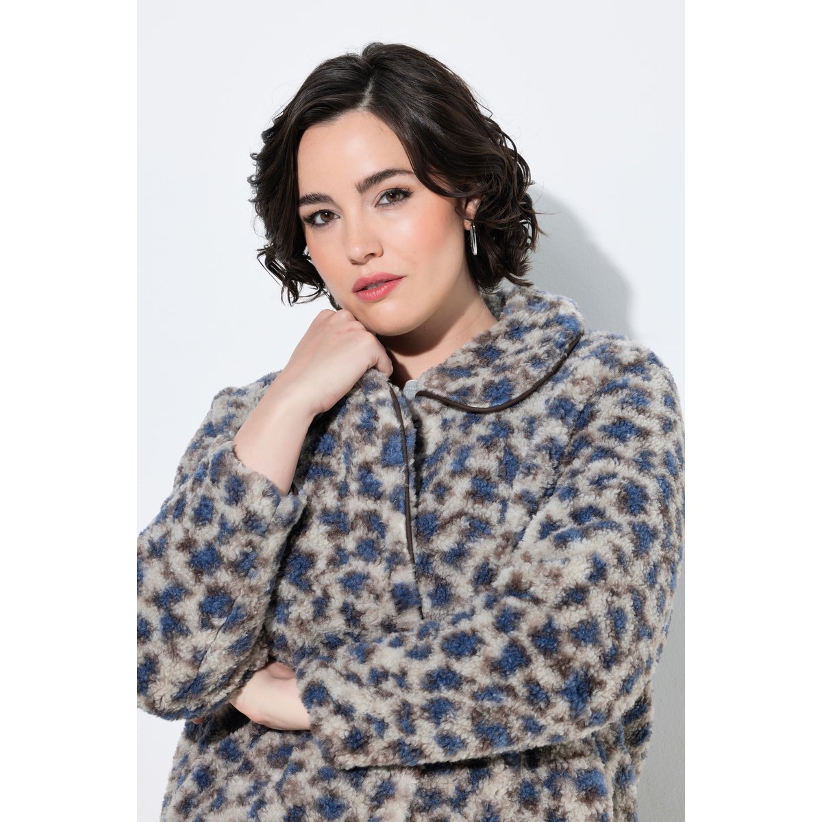 Veste en polaire, motif léopard gris, ULLA POPKEN