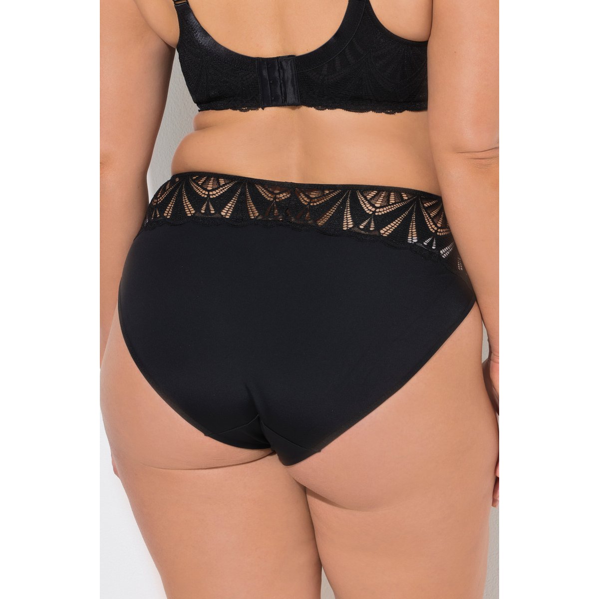 Culotte midi TruYou en microfibre noir, ULLA POPKEN