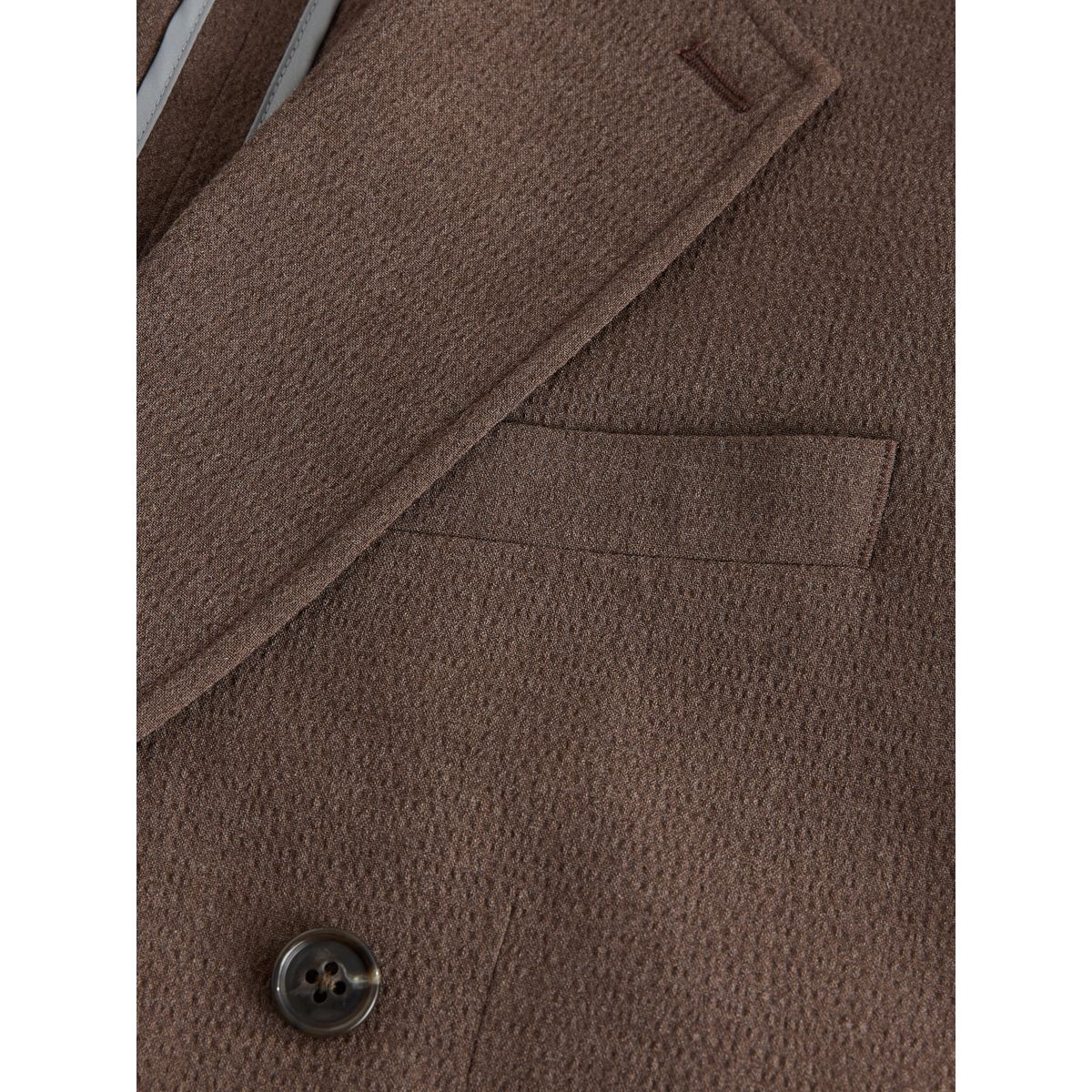 Veste de costume en seersucker texturé marron, NEXT