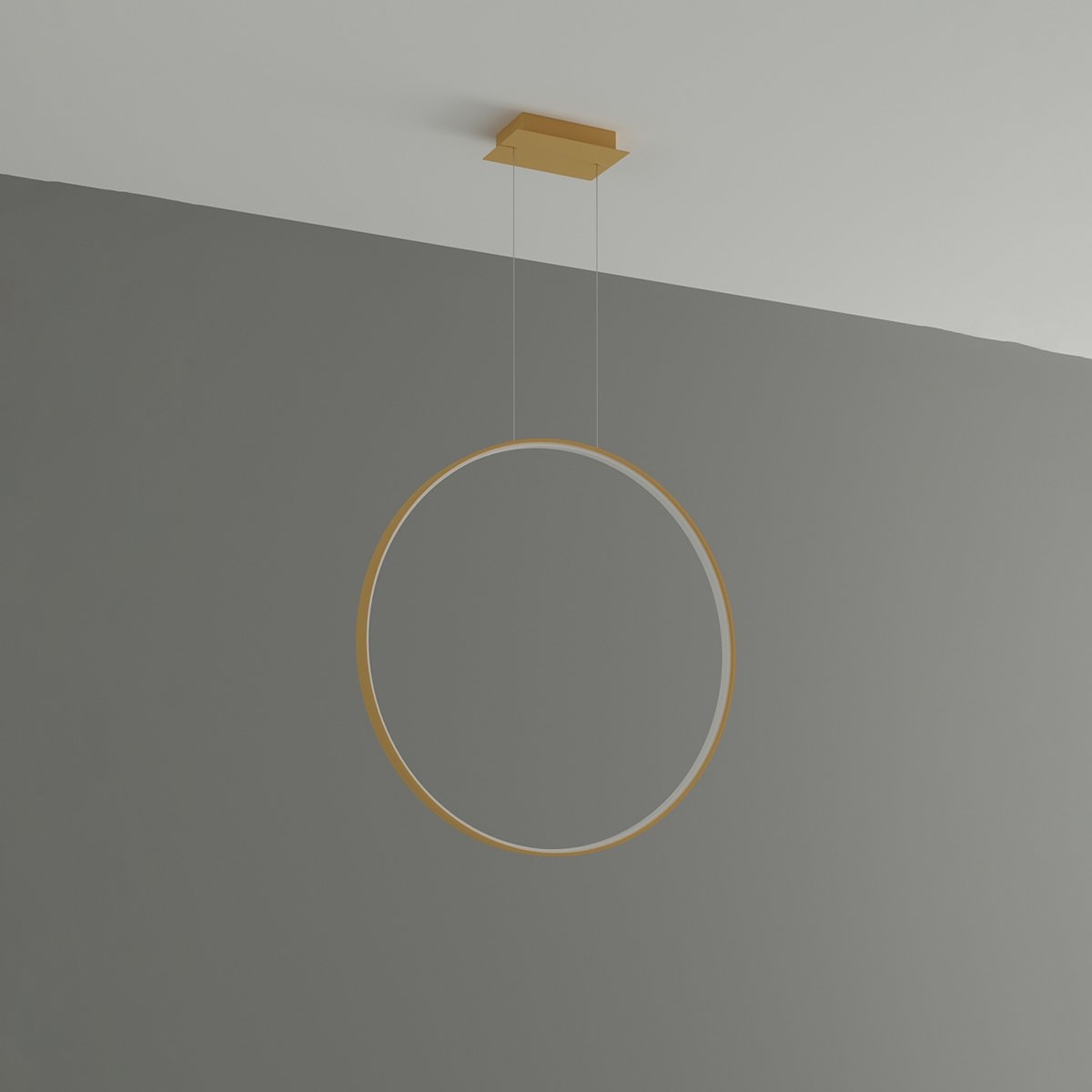 Suspension Aluminium Doré LED 1 Rio doré, EDEN