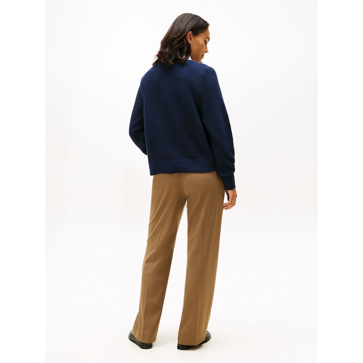 Cardigan de gola redonda com bolsos marinho, TOMMY HILFIGER