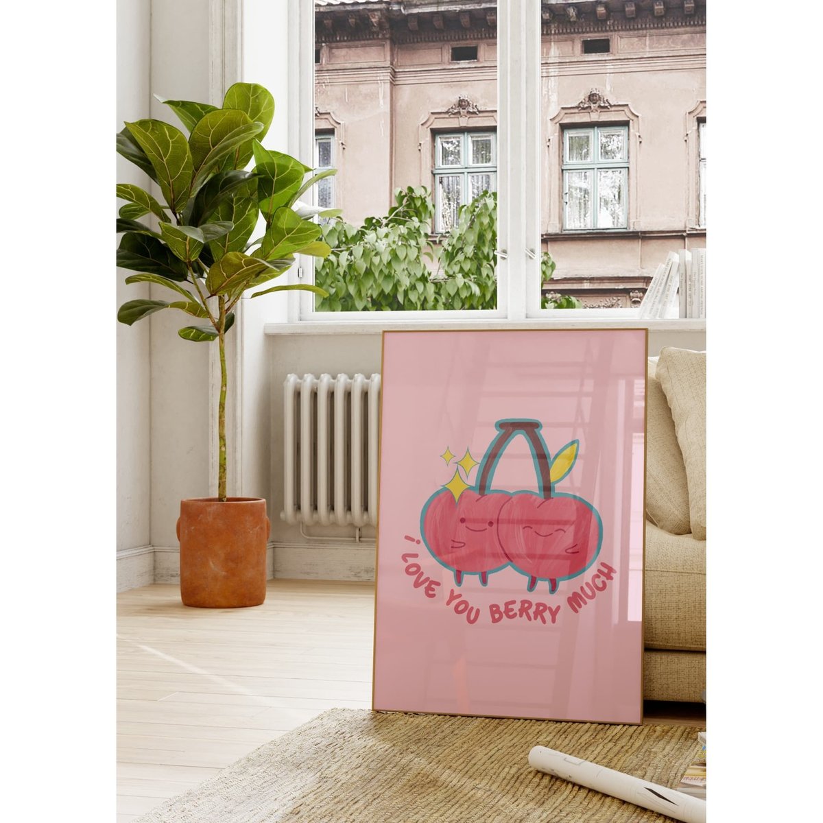 Affiche I love you berry much blanc, L'AFFICHERIE