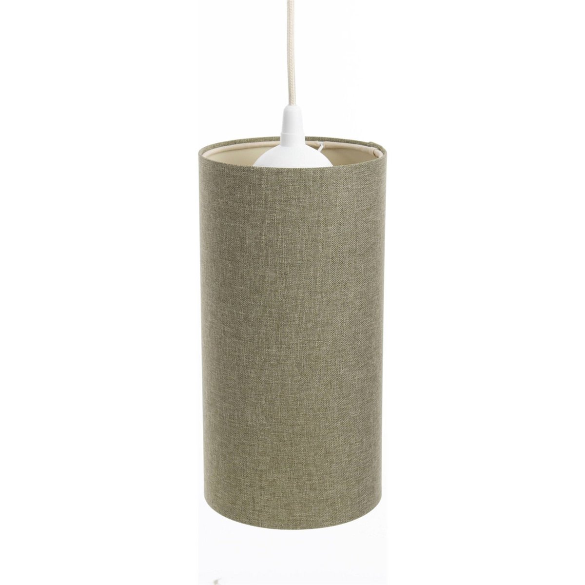 Suspension en lin rond Boho Elegant lin naturel et rotin clair, BPS KONCEPT