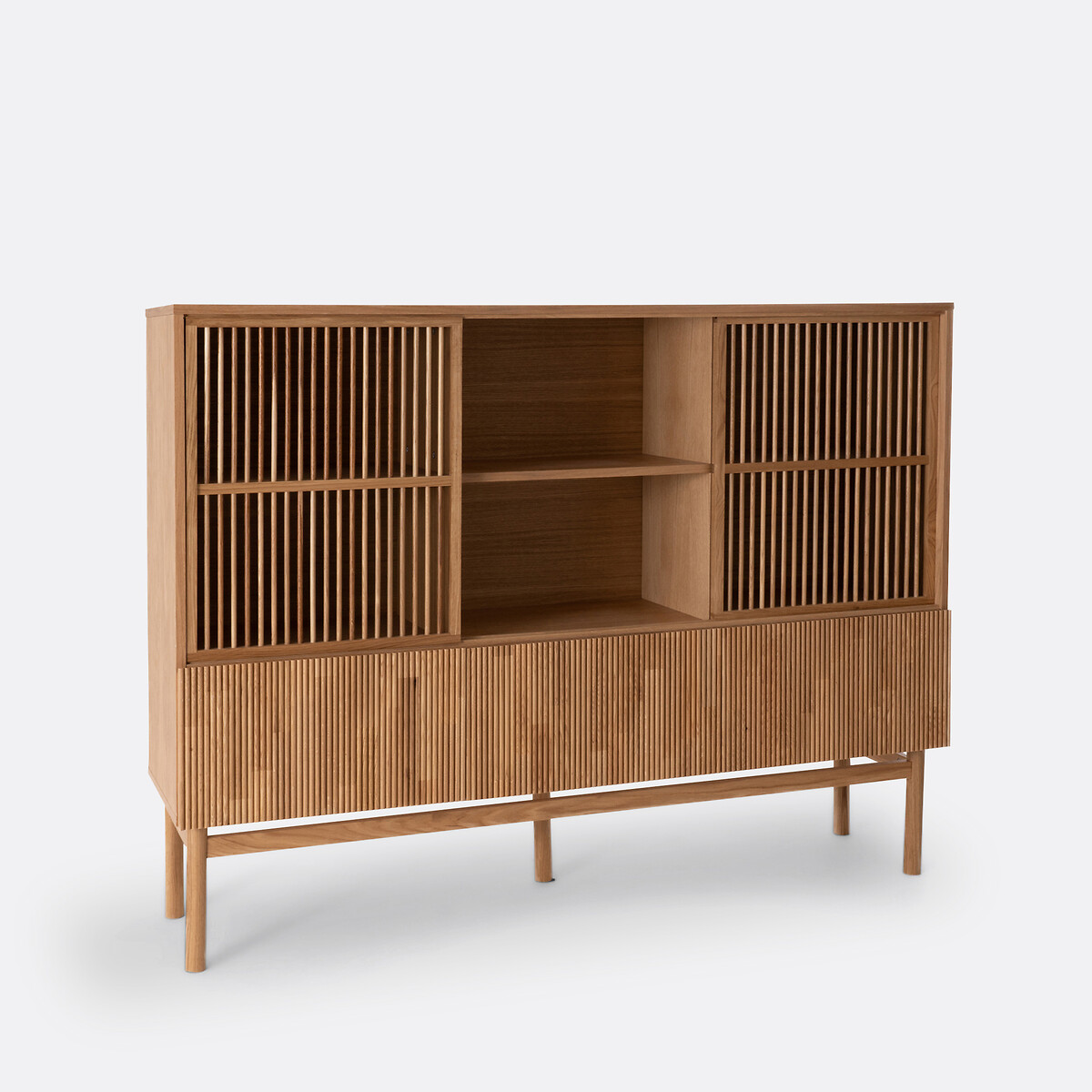 Vaisselier-bibliothèque chêne et plaqué, Bilbao chêne, LA REDOUTE INTERIEURS