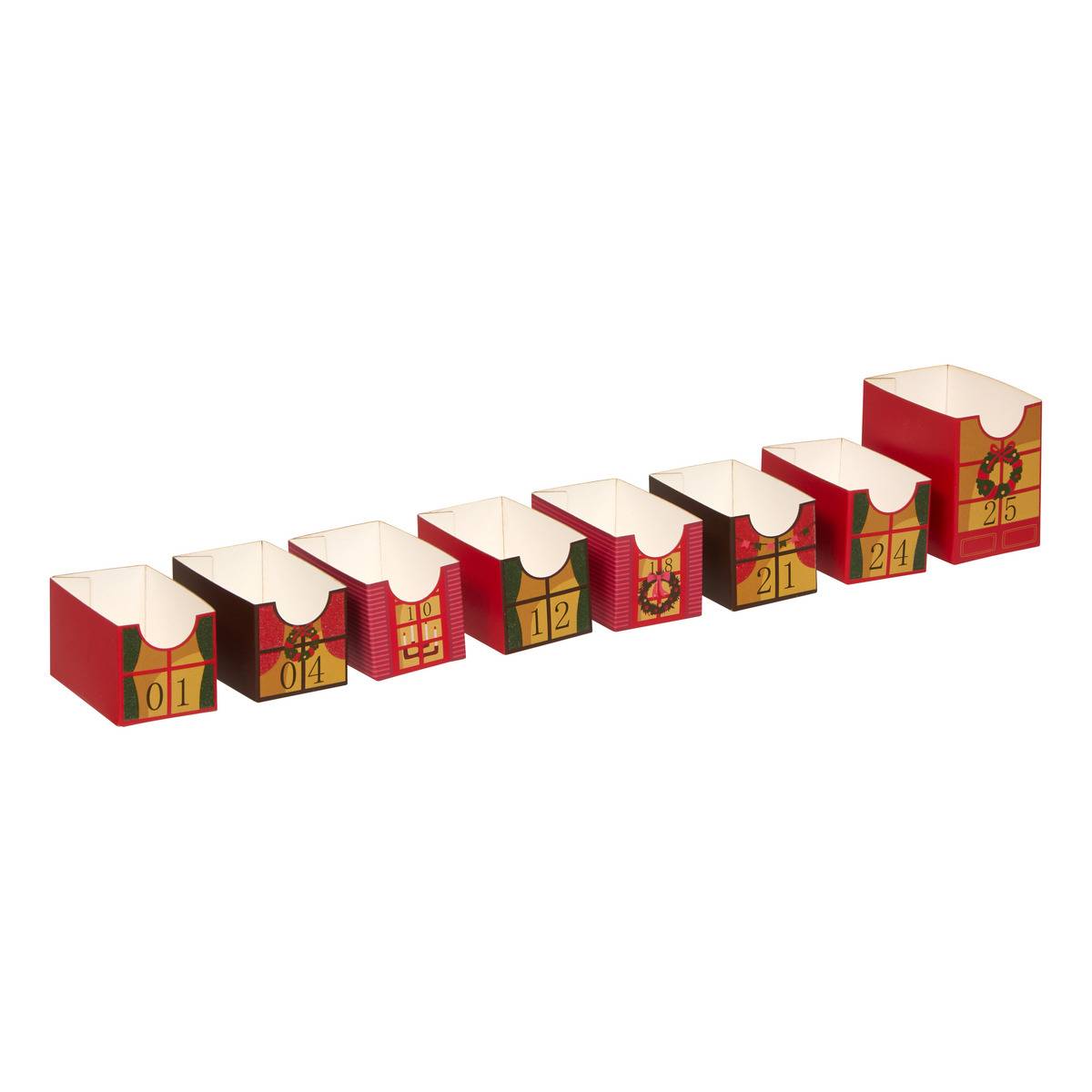Calendrier de l'Avent maison H. 41 cm multicolore, ATMOSPHERA