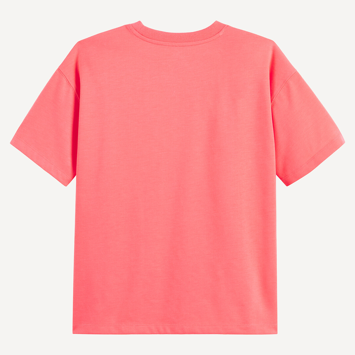 Camiseta oversize, cuello redondo, manga corta, motivo bordado, de punto grueso rosa , LA REDOUTE COLLECTIONS