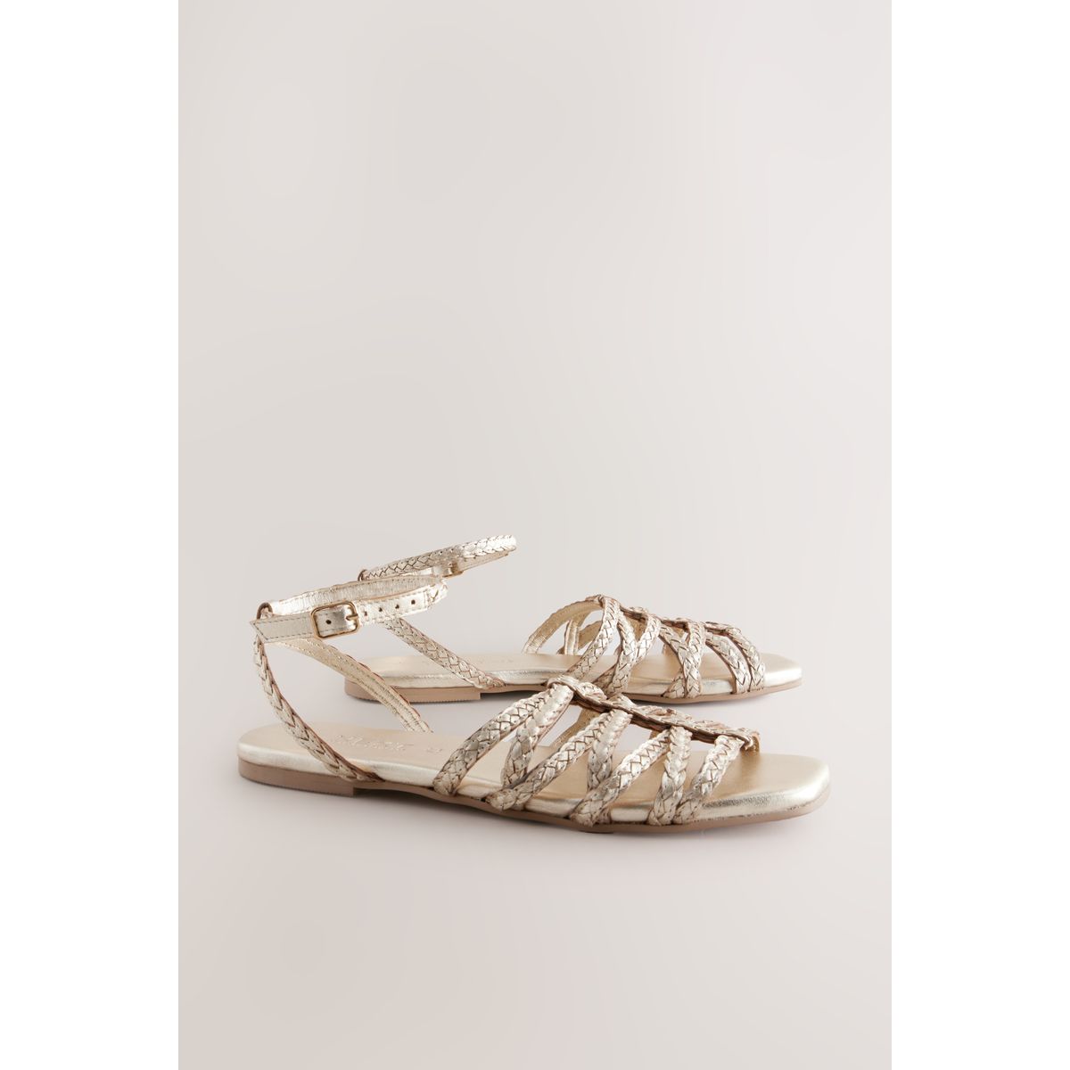 Sandales souples à brides cuir doré, NEXT