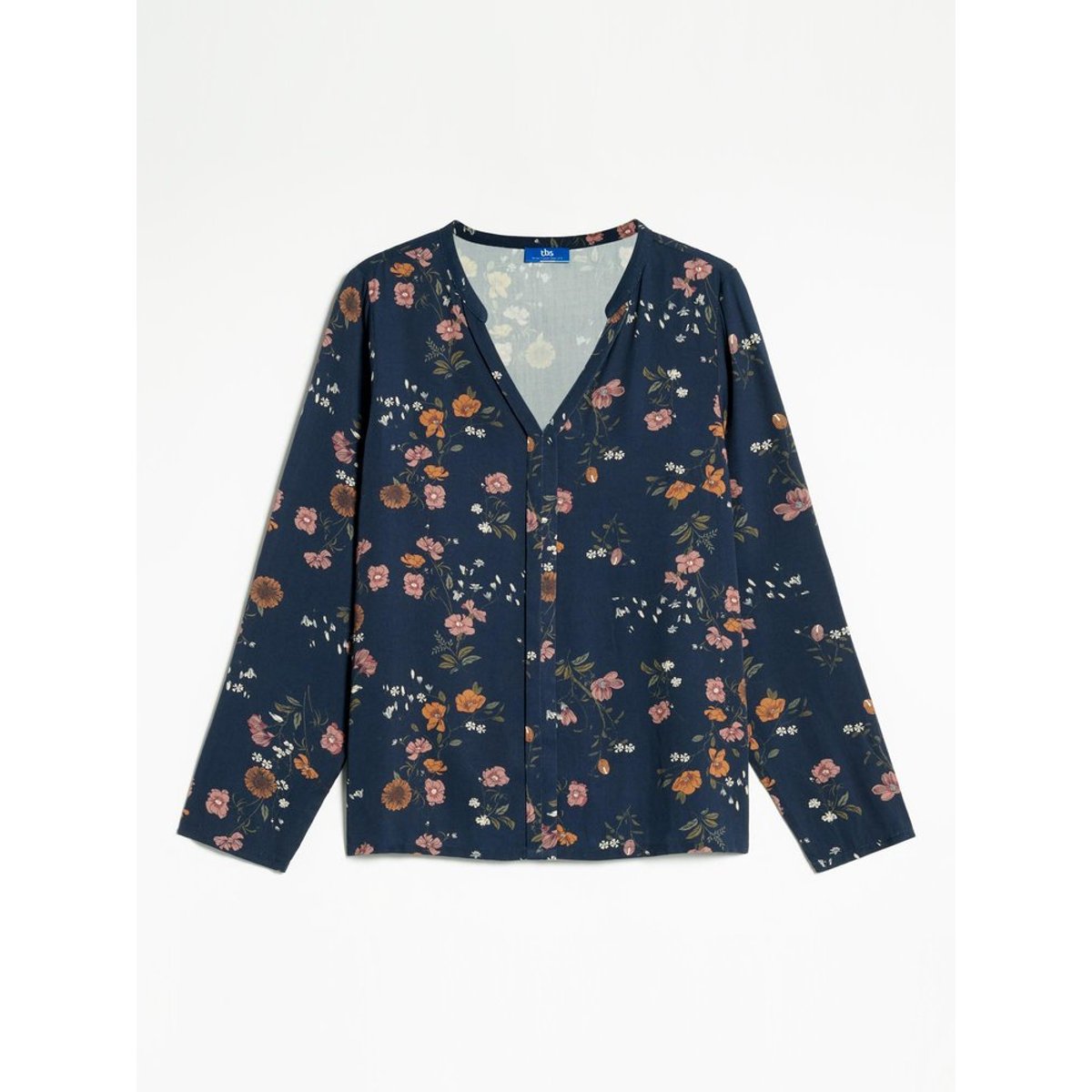 Blouse col v AGNESMIS19032 marine, TBS